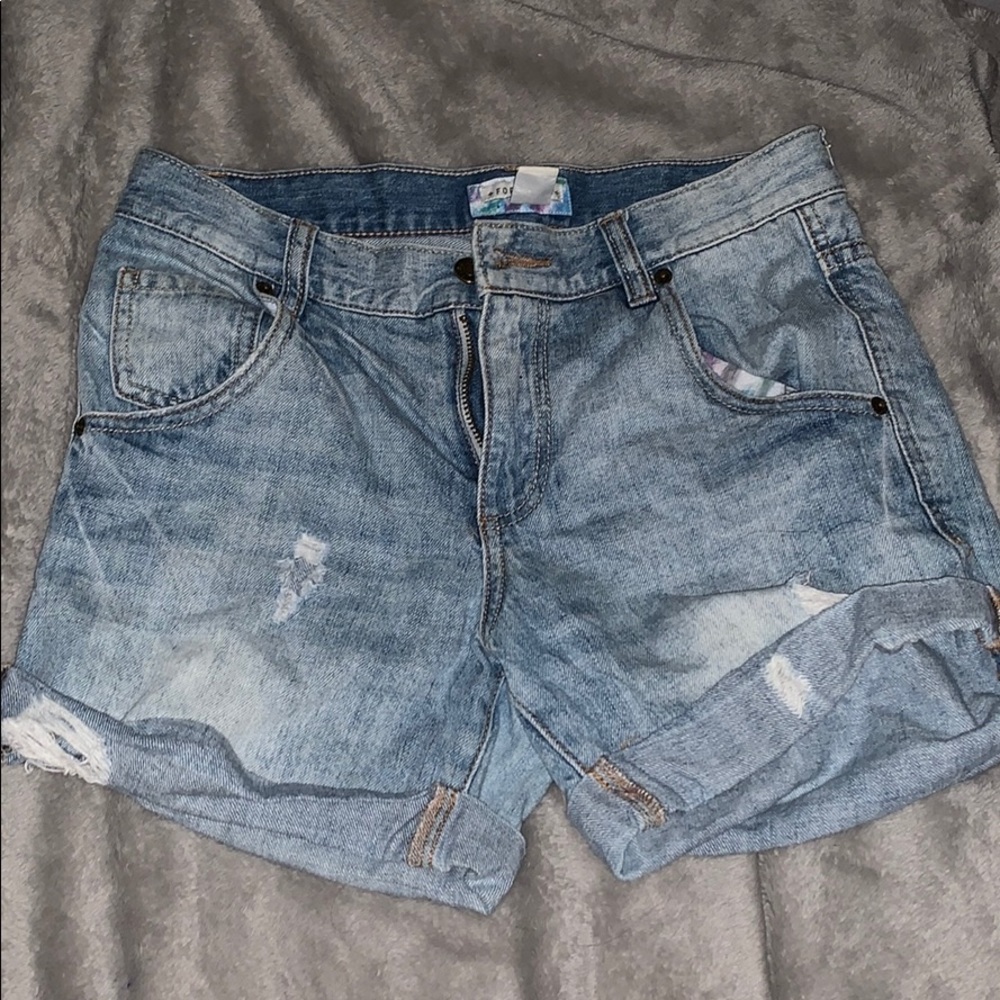 high waisted denim shorts